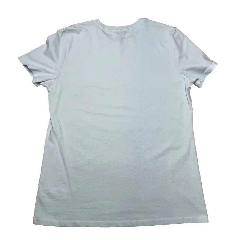 NWT LIFE IS GOOD Beach T-shirt Women’s Small Ocean Lake Sun I Like It Here Green